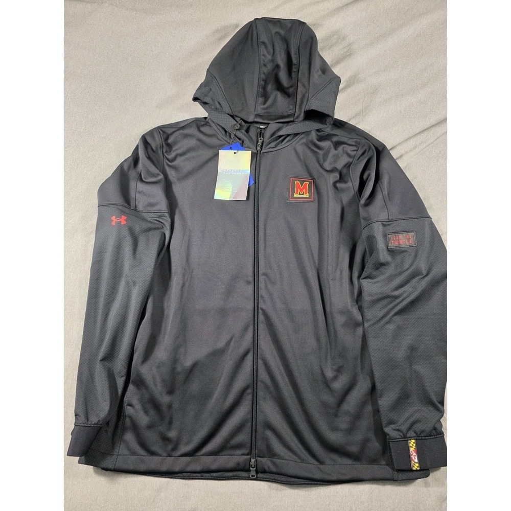 NWT Maryland Terrapins Under Armour Athlete Recovery‎ Hooded Jacket 2XL Womens